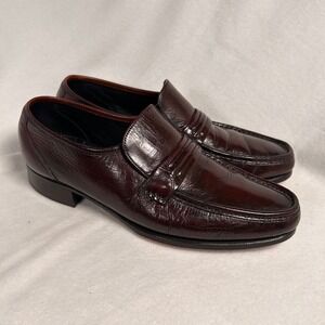 Florsheim Loafers Como Black Cherry Mens Burgundy Leather Moc Toe Dress Shoe 9 D